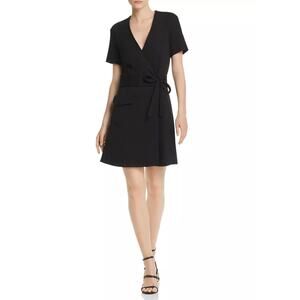 Joie Goldwin Short-Sleeve Belted Waist Cinch Wrap Dress Large